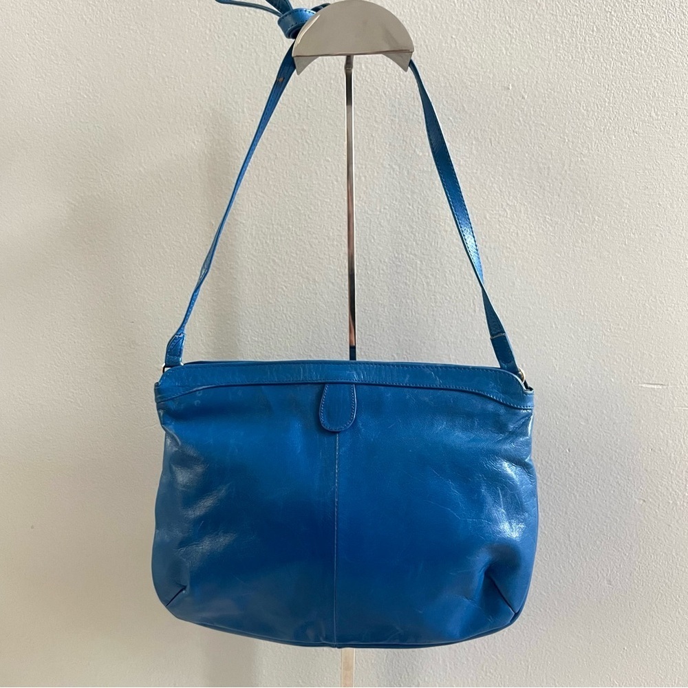 Vintage Caressa Spain Blue Leather Crossbody Bag - Picture 3 of 15